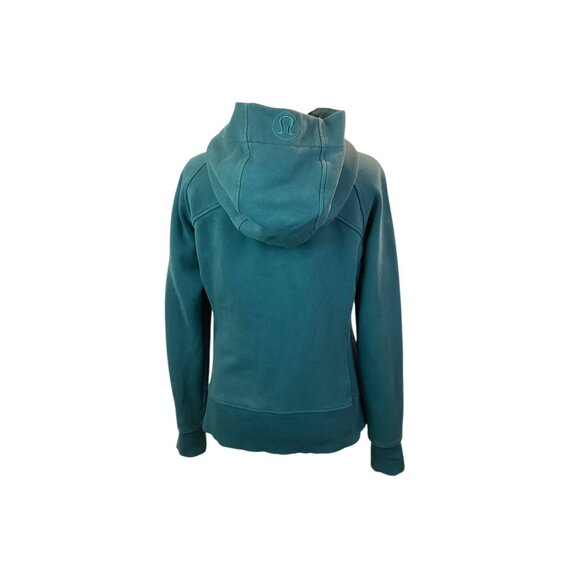 Lululemon Full-Zip Sweatshirt Hoodie Jacket Womens Size 6  Teal Green Cotton - Picture 4 of 10